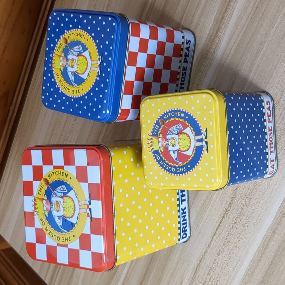 Mary Engelbreit Checkered & Polka Dot Nesting Tins (3)